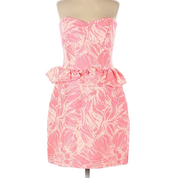 #97 Barbie Pink 80s Romantic Strapless Dress - Picture 2 of 7